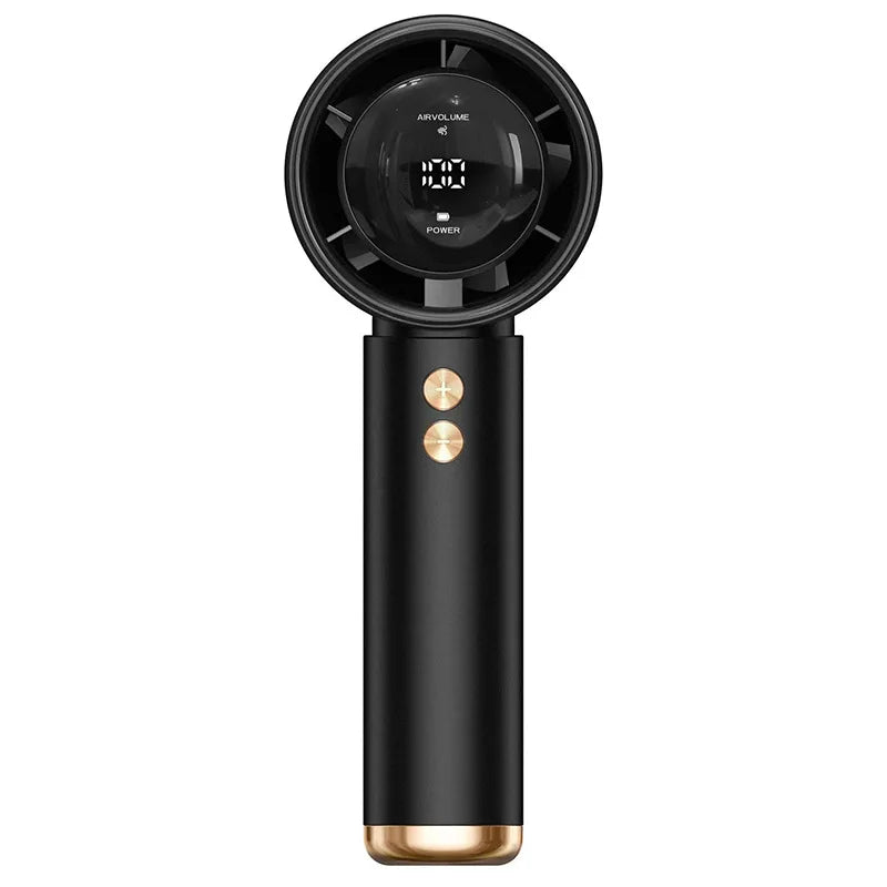 Experience Ultimate Comfort Anywhere with the Portable Handheld Turbo Fan Air Cooler - USB Rechargeable, High-Speed Mini Electric Fan with LED Display for Quiet Outdoor Cooling