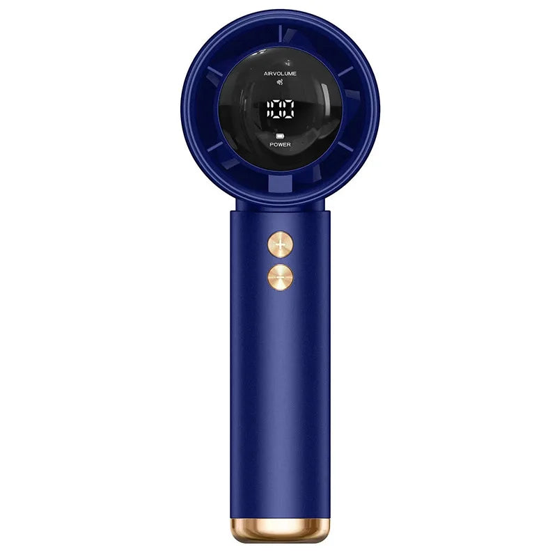 Experience Ultimate Comfort Anywhere with the Portable Handheld Turbo Fan Air Cooler - USB Rechargeable, High-Speed Mini Electric Fan with LED Display for Quiet Outdoor Cooling